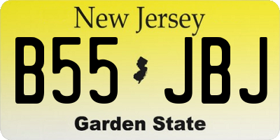 NJ license plate B55JBJ