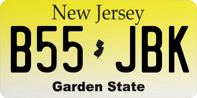 NJ license plate B55JBK