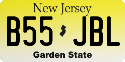 NJ license plate B55JBL