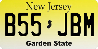 NJ license plate B55JBM