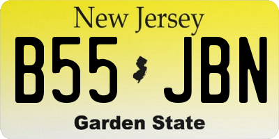 NJ license plate B55JBN