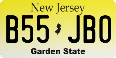 NJ license plate B55JBO
