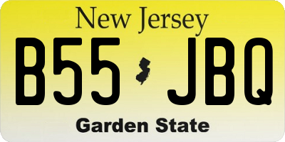 NJ license plate B55JBQ