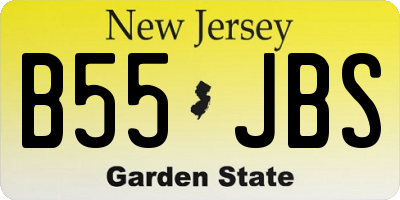 NJ license plate B55JBS
