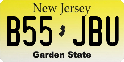 NJ license plate B55JBU