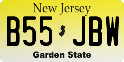 NJ license plate B55JBW