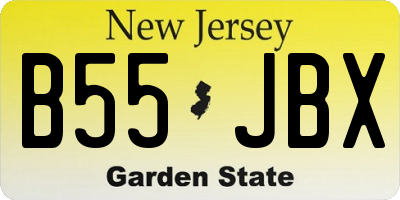 NJ license plate B55JBX