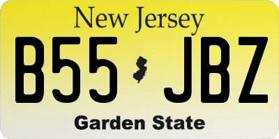 NJ license plate B55JBZ