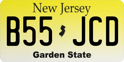 NJ license plate B55JCD