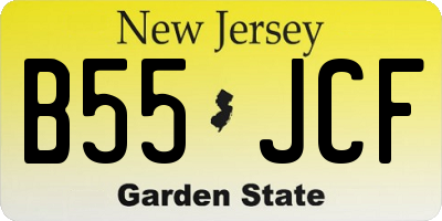 NJ license plate B55JCF