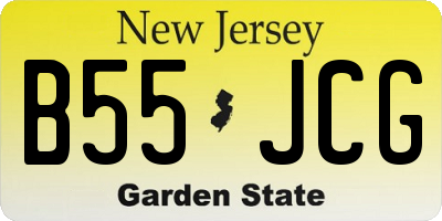 NJ license plate B55JCG