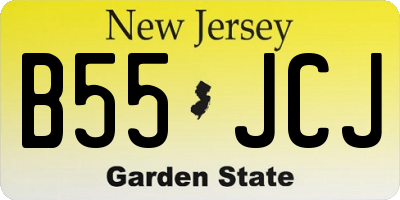 NJ license plate B55JCJ