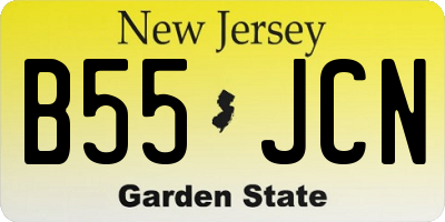 NJ license plate B55JCN