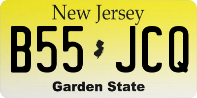 NJ license plate B55JCQ