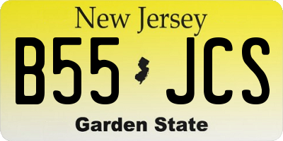 NJ license plate B55JCS