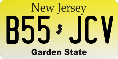 NJ license plate B55JCV