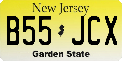 NJ license plate B55JCX