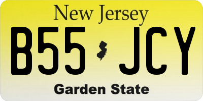 NJ license plate B55JCY
