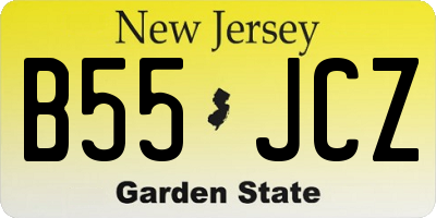 NJ license plate B55JCZ