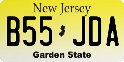 NJ license plate B55JDA