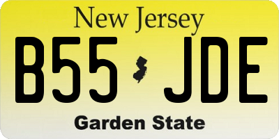 NJ license plate B55JDE