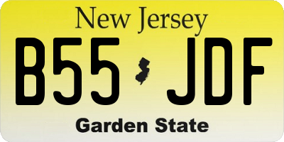 NJ license plate B55JDF