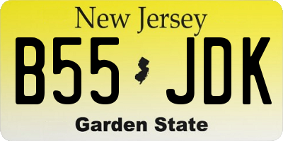 NJ license plate B55JDK