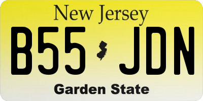 NJ license plate B55JDN