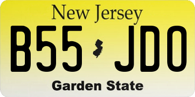 NJ license plate B55JDO