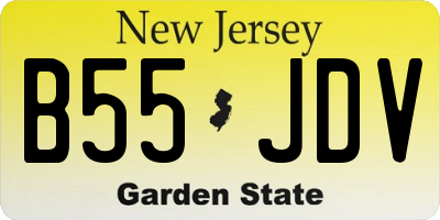 NJ license plate B55JDV