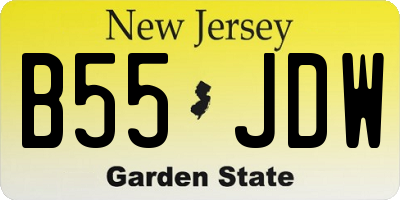 NJ license plate B55JDW