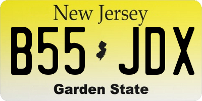 NJ license plate B55JDX