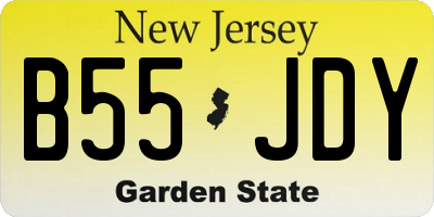 NJ license plate B55JDY