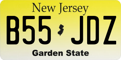 NJ license plate B55JDZ
