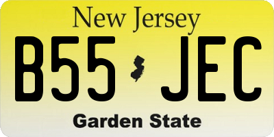 NJ license plate B55JEC