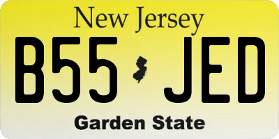 NJ license plate B55JED