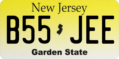 NJ license plate B55JEE