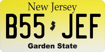 NJ license plate B55JEF