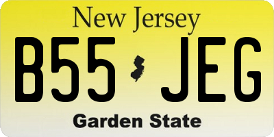 NJ license plate B55JEG