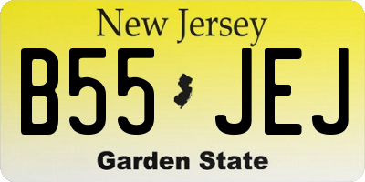 NJ license plate B55JEJ