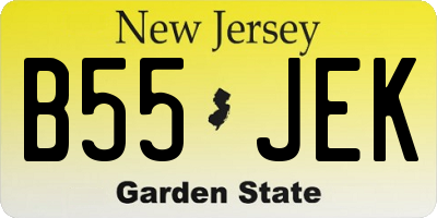 NJ license plate B55JEK