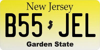 NJ license plate B55JEL