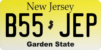 NJ license plate B55JEP