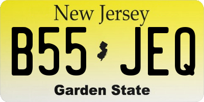 NJ license plate B55JEQ