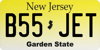 NJ license plate B55JET
