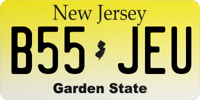 NJ license plate B55JEU