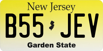 NJ license plate B55JEV