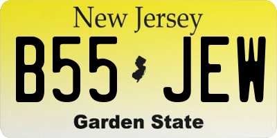 NJ license plate B55JEW
