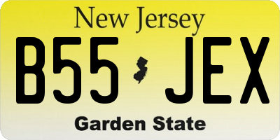 NJ license plate B55JEX