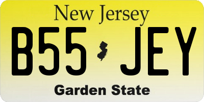NJ license plate B55JEY